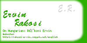 ervin rakosi business card